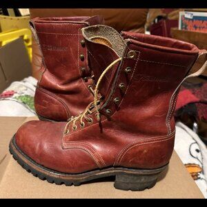 Herman Survivors Logger Boots Vintage Men Size 9.5 steel toe